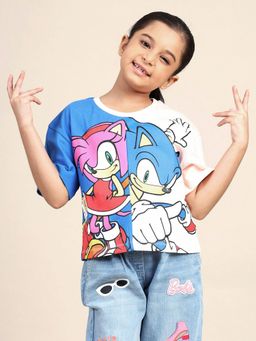 Kidsville - Sonic Classic Printed Boxy Fit T-Shirt For Girls