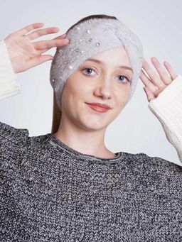 Bharatasya - Feather Soft Knitted Embellished Woolen Headband