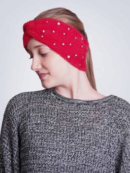 Bharatasya - Feather Soft Knitted Embellished Woolen Headband