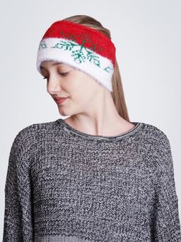 Bharatasya - Soft Knitted Warm Woolen Fur Christmas Pattern Headband
