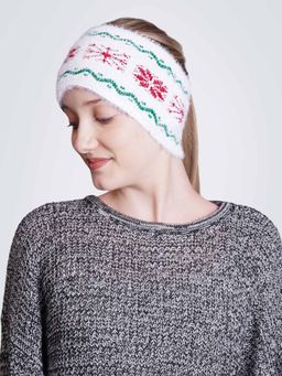 Bharatasya - Soft Knitted Warm Woolen Fur Christmas Pattern Headband