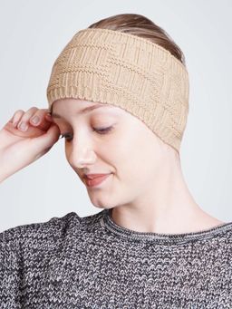 Bharatasya - Check Knitted Warm Woolen Solid Trendy Headband