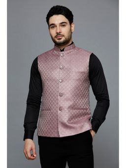 ESSAS club - Pink Mandarin Neck Ethnic Nehru Jacket