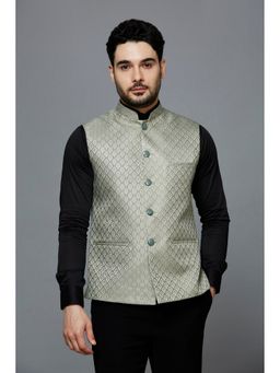 ESSAS club - Green Mandarin Neck Ethnic Nehru Jacket