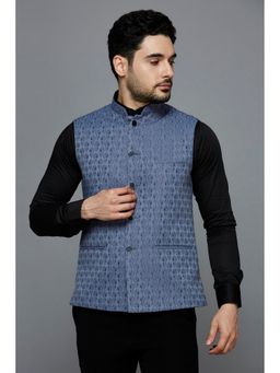ESSAS club - Blue Mandarin Neck Ethnic Nehru Jacket