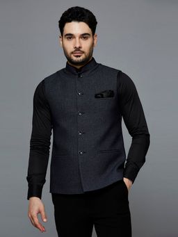 ESSAS club - Grey Mandarin Neck Nehru Jacket
