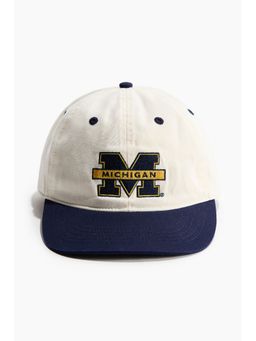 H&M - Men Blue Motif-Detail Cotton Twill Cap