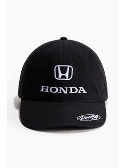 H&M - Men Black Motif-Detail Cotton Twill Cap