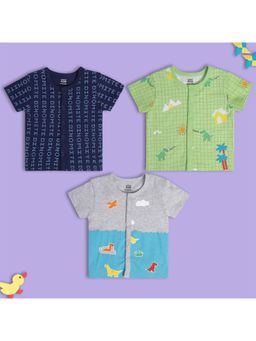 MINI KLUB - Cotton Short Sleeve Front Open Jablas (Pack of 3)