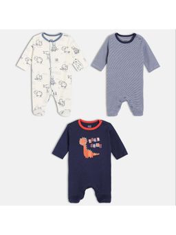 MINI KLUB - Unisex Cotton Long Sleeve Onesie (Pack of 3)