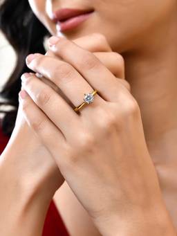 Voylla - Valentines Eternal Glow Solitaire Gold Ring