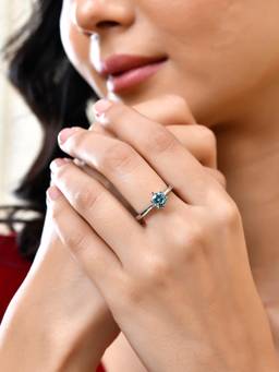 Voylla - Valentines Day Ocean Promise Solitaire Silver Ring