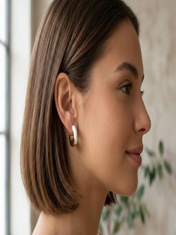 JEWELZ - Gold-Toned Chunky Hoop Earrings For Women And Girls