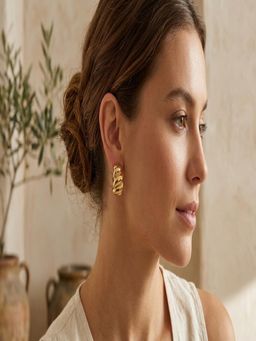 JEWELZ - Gold-Toned Twisted Knot Hoop Earrings