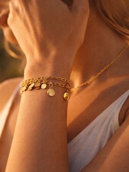 JEWELZ - Gold Plated Charm Bracelet For Women And Girls