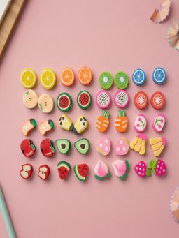 JEWELZ - Cute Fruit Stud Earrings Set Pack Of 20 For Women
