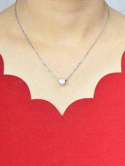 925 SILLER - The Maya Bezel Heart Pendant Necklace