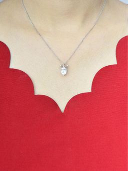 925 SILLER - The Empress Crown Heart Pendant Necklace