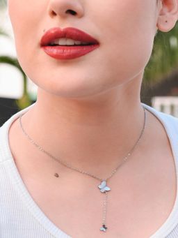 925 SILLER - The Indigo Deco Shield Pendant Necklace