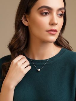 925 SILLER - Minimalist Essence Pearl Necklace