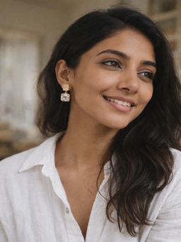 JEWELZ - Gold Plated Crystal Drop Earrings For Women