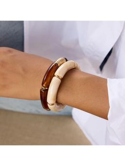 Mitali Jain - Ivory Brown Bangle Pack Of 2 (2.4)
