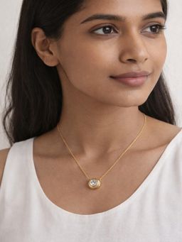 JEWELZ - Women Rose Gold Crystal Solitaire Necklace