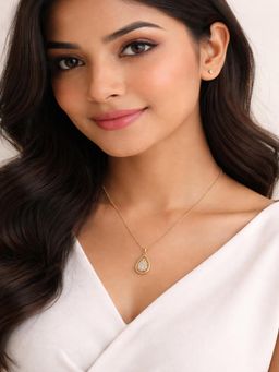 JEWELZ - Gold Plated Crystal Teardrop Necklace For Women