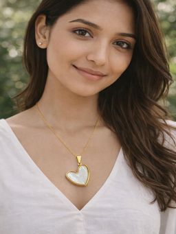 JEWELZ - Gold-Toned Stainless Steel Heart Necklace For Women