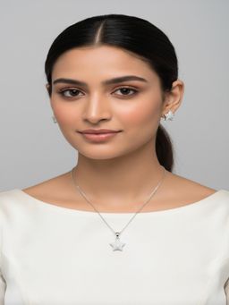 JEWELZ - Silver Plated Star Pendant Necklace And Stud Earrings Set