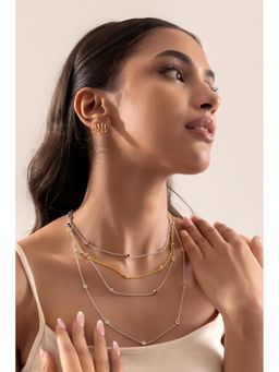Nistra - 925 Sterling Silver Bezel-Set Long Necklace For Women