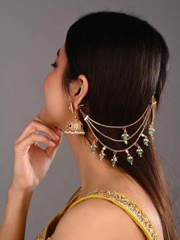Anvik - Opulent Multistrand Earchains With Cluster Beads