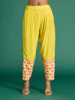 Gajra Gang - Casa Mexicana Yellow Printed Semi Salwar