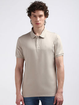 Calvin Klein - Men Beige Color Polo T-Shirt