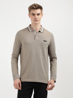 Calvin Klein - Men Beige Color Polo T-Shirt