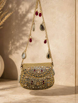 Adwita - Mini Kundan Mosaic Sling Bag