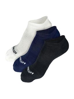 Heelium - Bamboo Zero Ankle Socks for Men - Odour Free - 3 Pairs - Black - White - Navy Blue