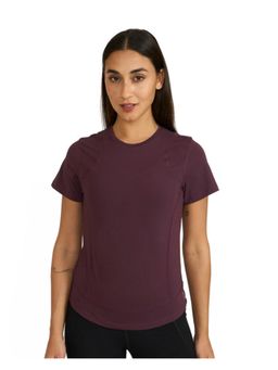 Hunnit - Zen Round Neck Training T-Shirt for Women - Burgundy