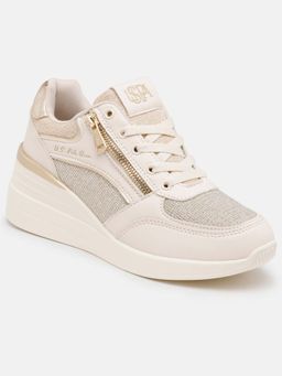 U.S. POLO ASSN. - Women Liora Beige Round Toe Sneakers