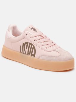 U.S. POLO ASSN. - Women Peach Pink Sorrel Lace-Ups Sneakers