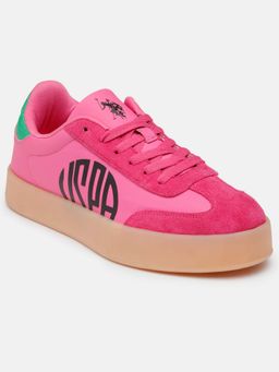 U.S. POLO ASSN. - Women Pink Sorrel Lace-Ups Sneakers
