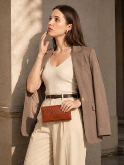 Caprese - Women Tan Solid/Plain Synthetic Leather Wallet
