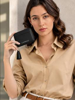 Caprese - Women Black Solid/Plain Synthetic Leather Wallet