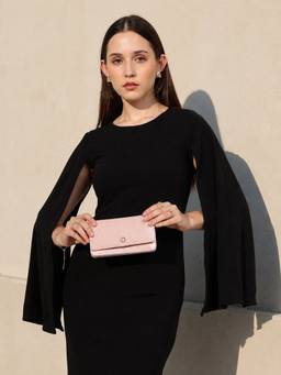 Caprese - Women Pink Textured Synthetic Leather Wallet