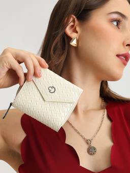 Caprese - Women Beige Textured Synthetic Leather Wallet