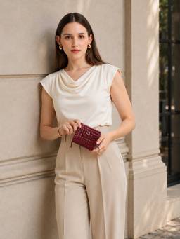 Caprese - Women Red Textured Synthetic Leather Wallet