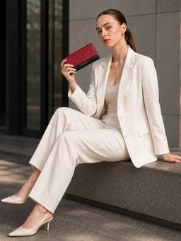 Caprese - Women Red Colorblock Synthetic Leather Wallet