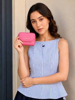 Caprese - Women Pink Solid/Plain Synthetic Leather Wallet