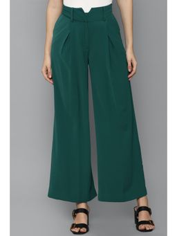 Allen Solly - Women Green Regular Fit Solid Casual Trousers