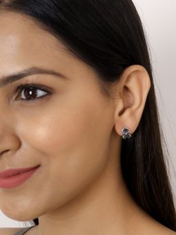 Ornate Jewels - 925 Sterling Silver American Diamond Stud Earrings for Girls One Size